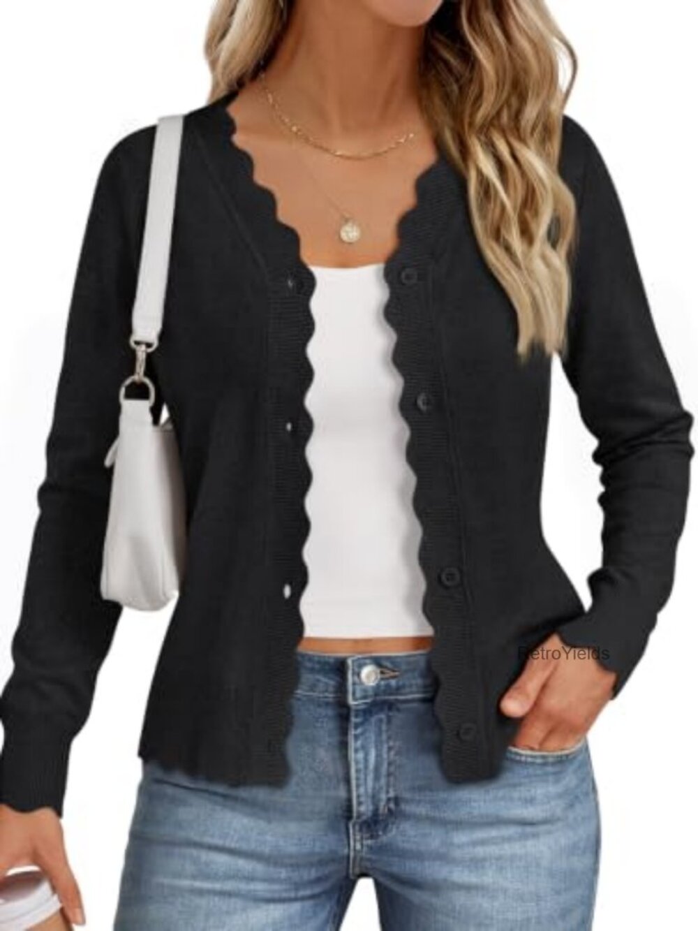 Lightweight Long Sleeve Cardigan V-Neck Button Knit Sweater